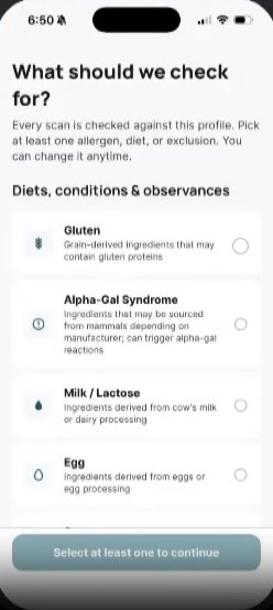 The AllergenMeds app showing a medication result: may contain gluten